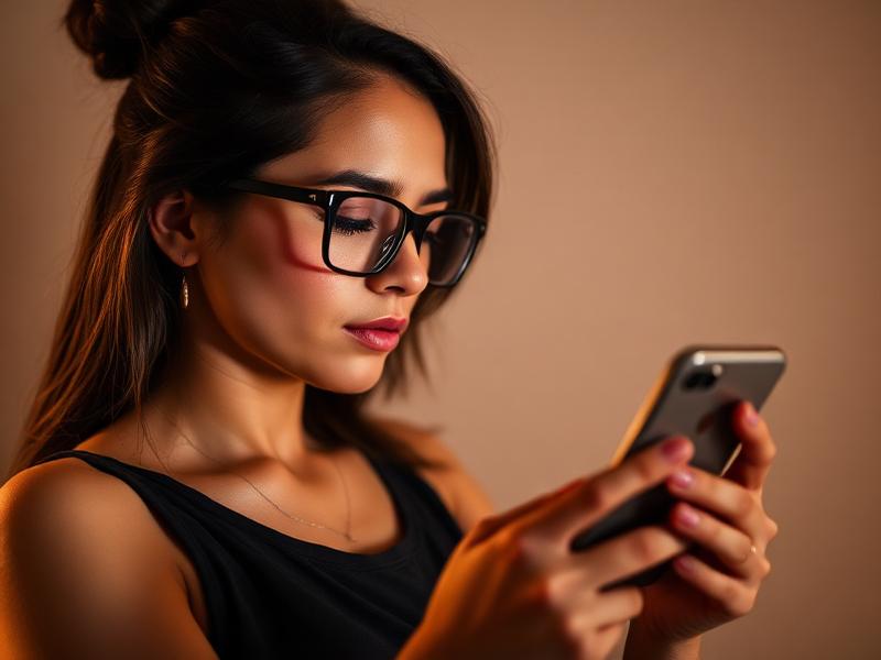 Mulher usando smartphone para contratar produtos online